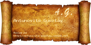 Antunovits Gusztáv névjegykártya