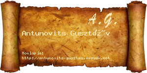 Antunovits Gusztáv névjegykártya